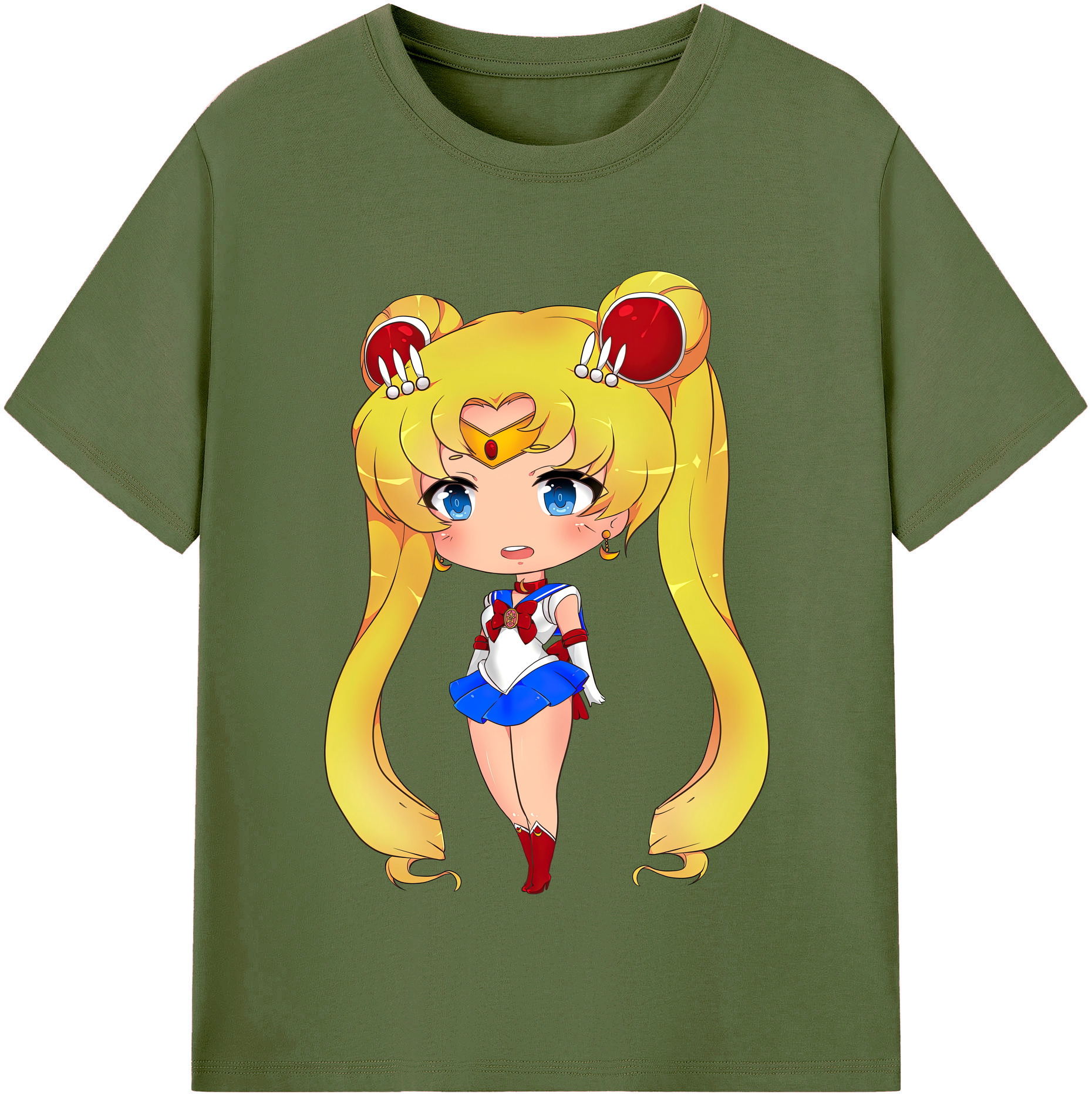 （画像用） 美少女戦士セーラームーン 月野 うさぎ つきの うさぎ Sailor Moon Tsukino Usagi 綿100％半袖Tシャツ（フロントプリント）